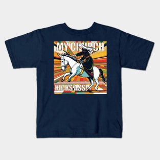 My Church Kicks Ass! | Fun Congregation Promo Kids T-Shirt